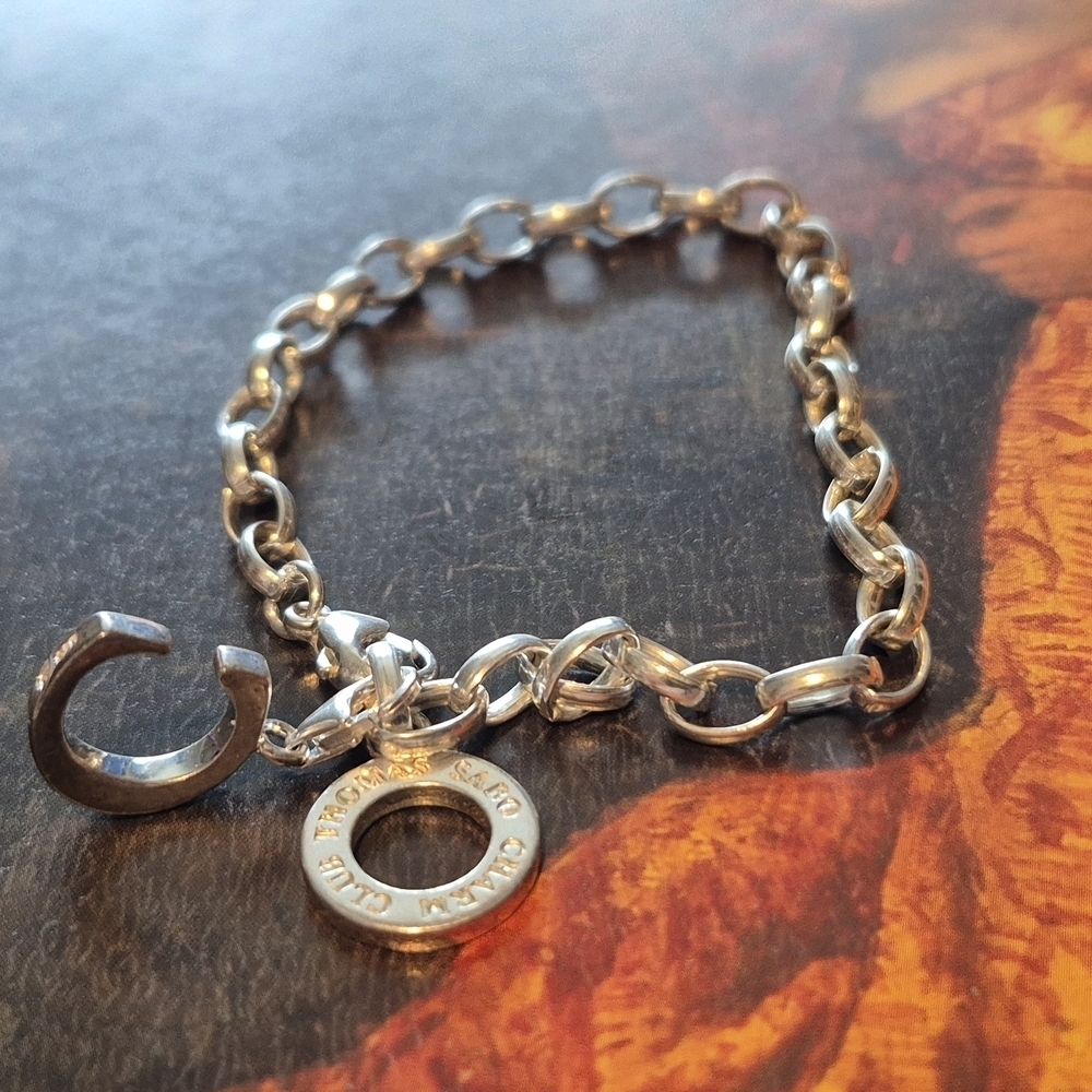 Thomas Sabo Sterling Silver Chain Bracelet with "C"charm